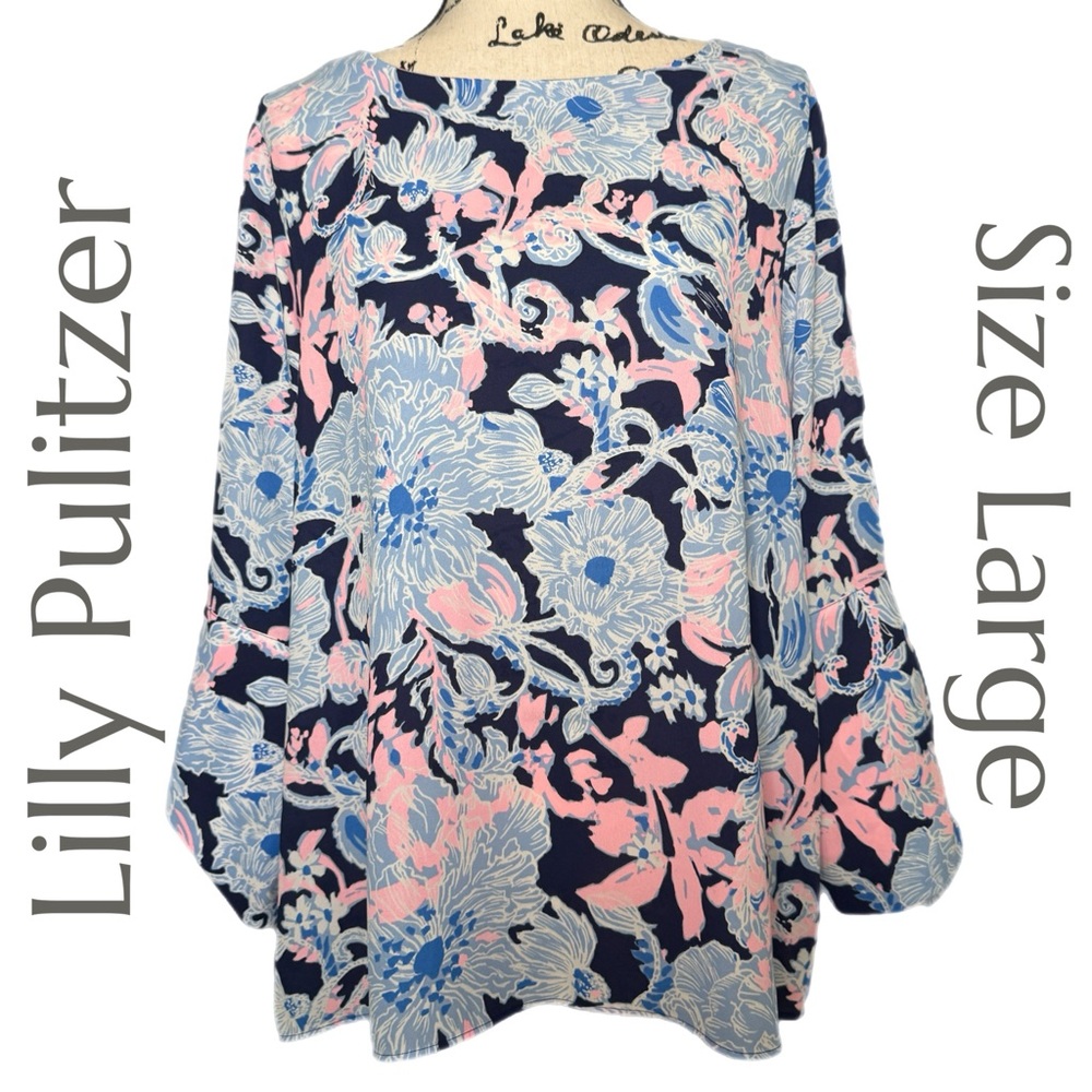 Lilly Pulitzer Floral Tunic in Pink and Blue
